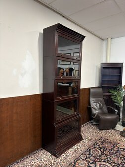 Klassiek-Antiek-Oud-Chesterfield-Engels-Vintage-Globe-Wernicke-Stijl-Boekenkast-Kast