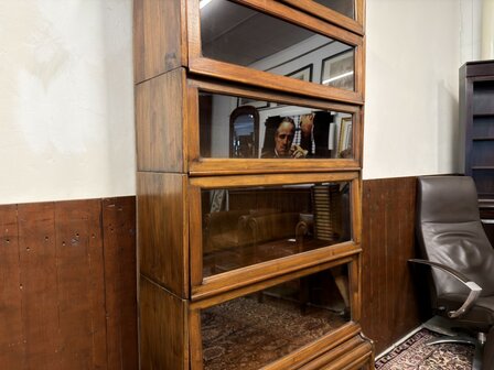 Klassiek-Engels-Vintage-Antiek-Oud-Chesterfield-Globe-Wernicke-Stijl-Boekenkast-Kast