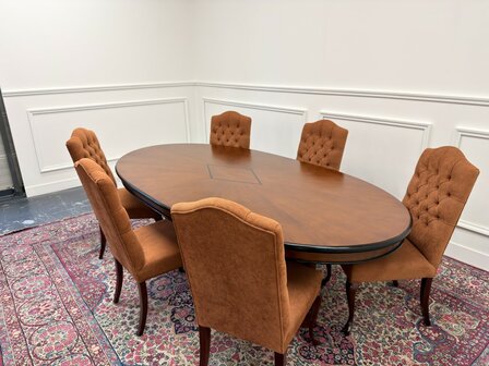 Set-Klassiek-Antiek-Oud-Engels-Chesterfield-Vintage-Set-Stoelen-Eetkamerstoelen