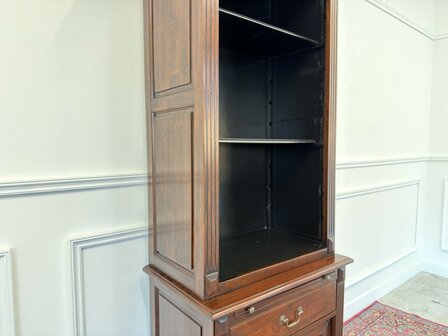 Klassiek-Engels-Oud-Antiek-Vintage-Chesterfield-Mahonie-Boekenkast-Kast