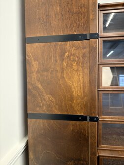 Klassiek-Engels-Oud-Antiek-Vintage-Chesterfield-Globe-Wernicke-Stijl-Boekenkast-Hoekkast-Bibliotheekkast