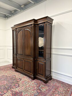 Klassiek-Antiek-Engels-Vintage-Chesterfield-Eikenhouten-Royal-Antique-Collecton-RAC-Boekenkast-Bibliotheekkast-Kast