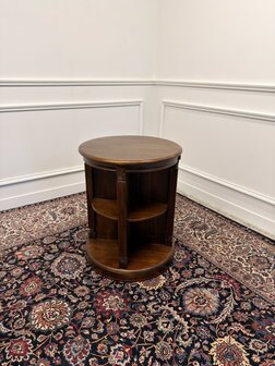 Klassiek-Engels-Antiek-Oud-Chesterfield-Vintage-Boekenmolen-Boekenkast-Kantoorkast