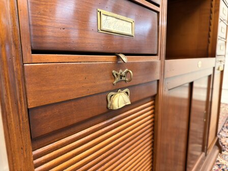 Klassiek-Italiaans-Antiek-Oud-Vintage-Assi-D'asolo-Boekenkast-Bibliotheekkast-Kast