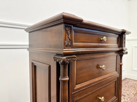 Klassiek-Engels-Antiek-Oud-Vintage-Chesterfield-Italiaanse-Selva-Ladekast-Kantoorkast