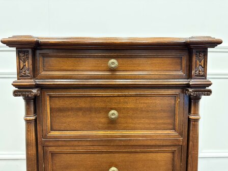 Klassiek-Engels-Antiek-Oud-Vintage-Chesterfield-Italiaanse-Selva-Ladekast-Kantoorkast