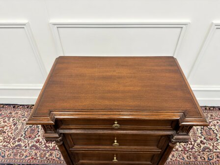 Klassiek-Engels-Antiek-Oud-Vintage-Chesterfield-Italiaanse-Selva-Ladekast-Kantoorkast
