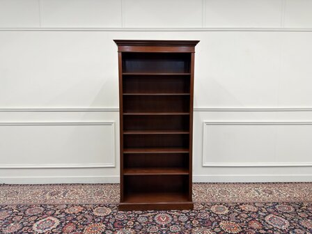 Klassiek-Engels-Antiek-Oud-Vintage-Open-Boekenkast-Kast