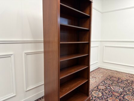 Klassiek-Engels-Antiek-Oud-Vintage-Open-Boekenkast-Kast