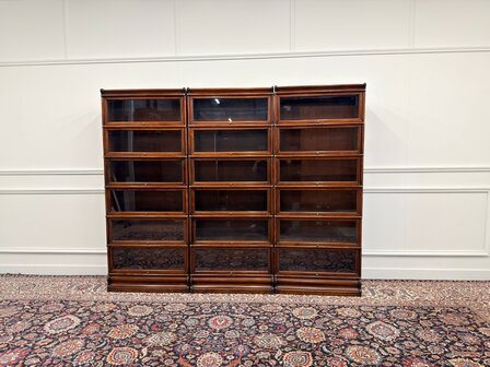 Klassiek-Engels-Vintage-Antiek-Oud-Chesterfield-Globe-Wernicke-Stijl-Set-Boekenkast-Bibliotheekkast-Kast