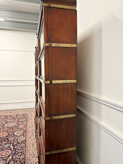 Klassiek-Engels-Vintage-Antiek-Oud-Chesterfield-Globe-Wernicke-Stijl-Set-Boekenkast-Bibliotheekkast-Kast