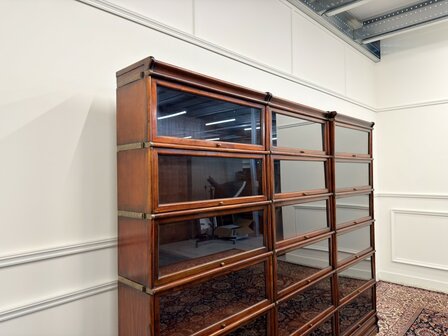 Klassiek-Engels-Vintage-Antiek-Oud-Chesterfield-Globe-Wernicke-Stijl-Set-Boekenkast-Bibliotheekkast-Kast