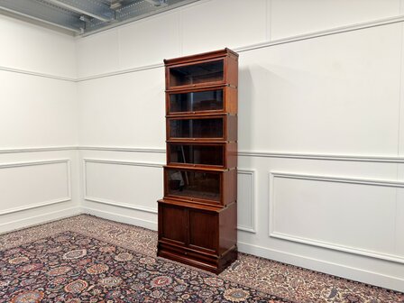 Klassiek-Engels-Antiek-Oud-Vintage-Chesterfield-Originele-Globe-Wernicke-Boekenkast-Bibliotheekkast-Kast