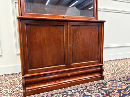 Klassiek-Engels-Antiek-Oud-Vintage-Chesterfield-Originele-Globe-Wernicke-Boekenkast-Bibliotheekkast-Kast