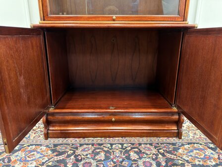 Klassiek-Engels-Antiek-Oud-Vintage-Chesterfield-Originele-Globe-Wernicke-Boekenkast-Bibliotheekkast-Kast
