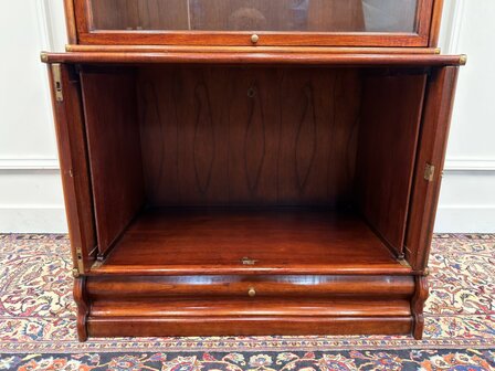 Klassiek-Engels-Antiek-Oud-Vintage-Chesterfield-Originele-Globe-Wernicke-Boekenkast-Bibliotheekkast-Kast