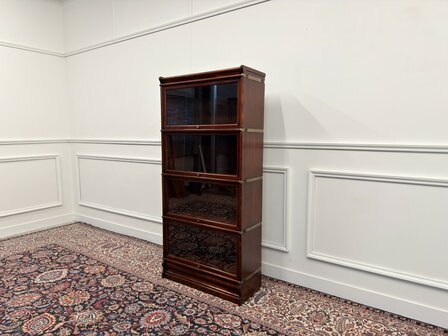 Klassiek-Engels-Antiek-Oud-Vintage-Chesterfield-Originele-Globe-Wernicke-Boekenkast-Kast