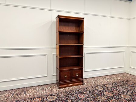 Klassiek-Engels-Antiek-Oud-Vintage-Chesterfield-Originele-Globe-Wernicke-Open-Boekenkast-Kast
