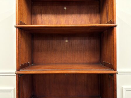 Klassiek-Engels-Antiek-Oud-Vintage-Chesterfield-Originele-Globe-Wernicke-Open-Boekenkast-Kast-9