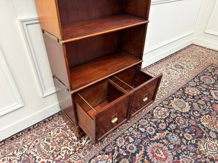 Klassiek-Engels-Antiek-Oud-Vintage-Chesterfield-Originele-Globe-Wernicke-Open-Boekenkast-Kast-12