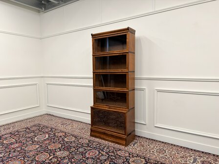 Klassiek-Engels-Oud-Antiek-Vintage-Chesterfield-Globe-Wernicke-Stijl-Boekenkast-Kast