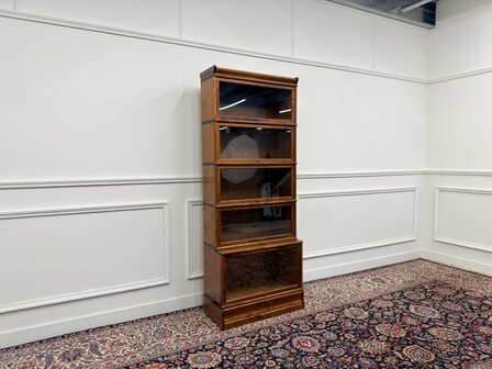 Klassiek-Engels-Oud-Antiek-Vintage-Chesterfield-Globe-Wernicke-Stijl-Boekenkast-Kast