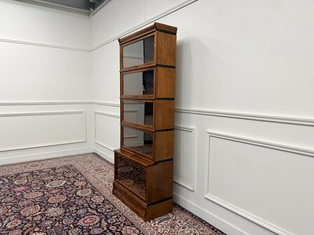 Klassiek-Engels-Oud-Antiek-Vintage-Chesterfield-Globe-Wernicke-Stijl-Boekenkast-Kast