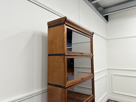 Klassiek-Engels-Oud-Antiek-Vintage-Chesterfield-Globe-Wernicke-Stijl-Boekenkast-Kast