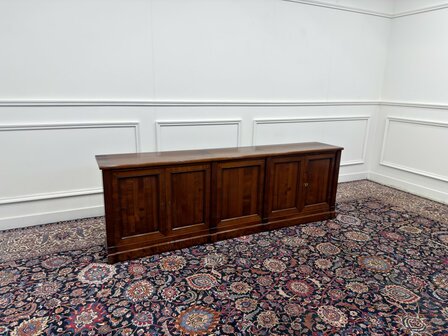 Klassiek-Italiaans-Antiek-Oud-Vintage-Chesterfield-Kantoorkast-Kast-Dressoir-Kersenhout