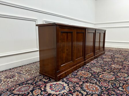 Klassiek-Italiaans-Antiek-Oud-Vintage-Chesterfield-Kantoorkast-Kast-Dressoir-Kersenhout