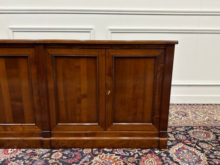 Klassiek-Italiaans-Antiek-Oud-Vintage-Chesterfield-Kantoorkast-Kast-Dressoir-Kersenhout