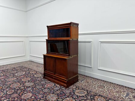 Klassiek-Engels-Oud-Antiek-Chesterfield-Vintage-Originele-Globe-Wernicke-Bokenkast-Kast