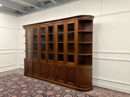 Klassiek-Engels-Oud-Antiek-Chesterfield-Vintage-Boekenkast-Bibiotheekkast-Buffetkast-Kast