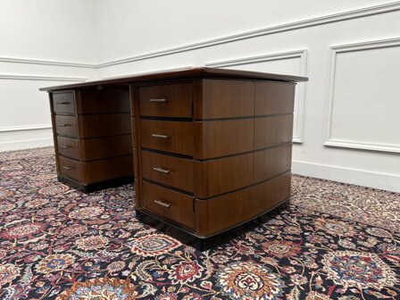 Klassiek-Antiek-Oud-Engels-Chesterfield-Vintage-Art-Deco-Bureau-Desk