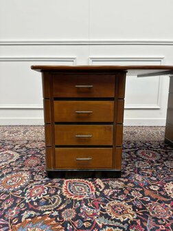 Klassiek-Antiek-Oud-Engels-Chesterfield-Vintage-Art-Deco-Bureau-Desk