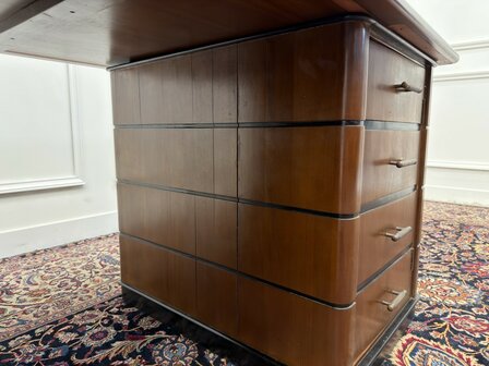 Klassiek-Antiek-Oud-Engels-Chesterfield-Vintage-Art-Deco-Bureau-Desk
