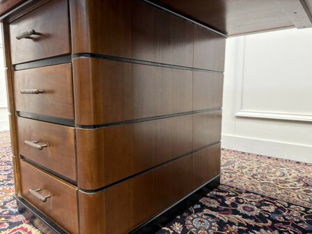 Klassiek-Antiek-Oud-Engels-Chesterfield-Vintage-Art-Deco-Bureau-Desk