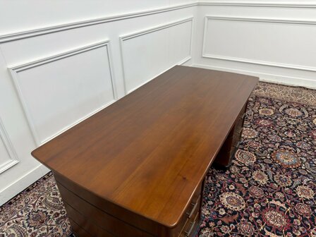 Klassiek-Antiek-Oud-Engels-Chesterfield-Vintage-Art-Deco-Bureau-Desk
