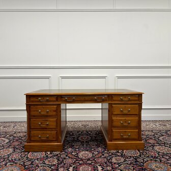 Klassiek-Engels-Antiek-Oud-Vintage-Origineel-Globe-Wernicke-Bureau-Desk-Groen-Leder