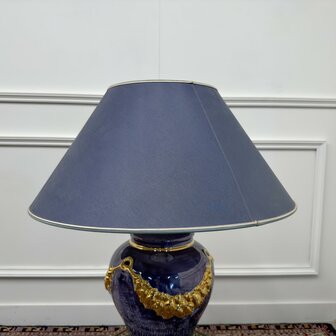 Antique French table lamp vase with gold ornaments