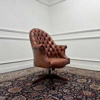 Klassiek-Engels-Antiek-Oud-Chesterfield-Bureaustoel-Stoel-Director-Directors-Chair