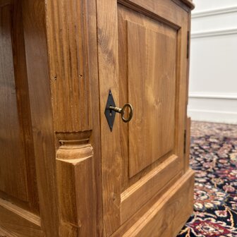 Klassiek-Antiek-Engels-Oud-Chesterfield-Teakhouten-Teak-Bureau-Bruin-Leder