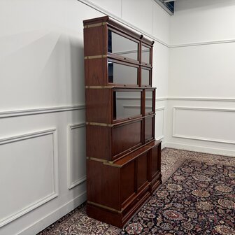 Klassiek-Engels-Antiek-Oud-Chesterfield-Vintage-Originele-Globe-Wernicke-Boekenkast-Bibliotheekkast-Kast