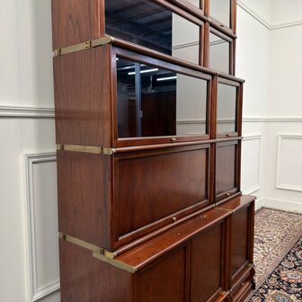 Klassiek-Engels-Antiek-Oud-Chesterfield-Vintage-Originele-Globe-Wernicke-Boekenkast-Bibliotheekkast-Kast