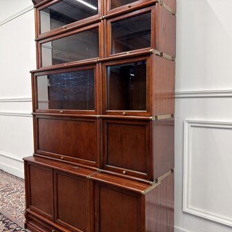 Klassiek-Engels-Antiek-Oud-Chesterfield-Vintage-Originele-Globe-Wernicke-Boekenkast-Bibliotheekkast-Kast