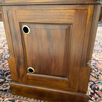 Klassiek-Engels-Oud-Antiek-Vintage-Chesterfield-Bureau-Desk-Groen-Leder