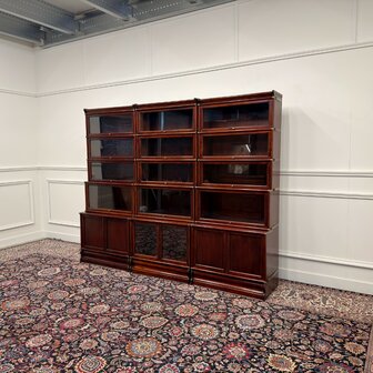 Klassiek-Antiek-Engels-Oud-Vintage-Chesterfield-Globe-Wernicke-Stijl-Boekenkast-Bibliotheekkast-Kast