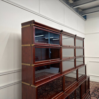 Klassiek-Antiek-Engels-Oud-Vintage-Chesterfield-Globe-Wernicke-Stijl-Boekenkast-Bibliotheekkast-Kast