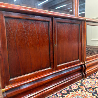 Klassiek-Antiek-Engels-Oud-Vintage-Chesterfield-Globe-Wernicke-Stijl-Boekenkast-Bibliotheekkast-Kast