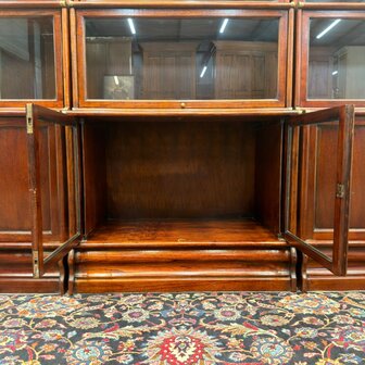 Klassiek-Antiek-Engels-Oud-Vintage-Chesterfield-Globe-Wernicke-Stijl-Boekenkast-Bibliotheekkast-Kast